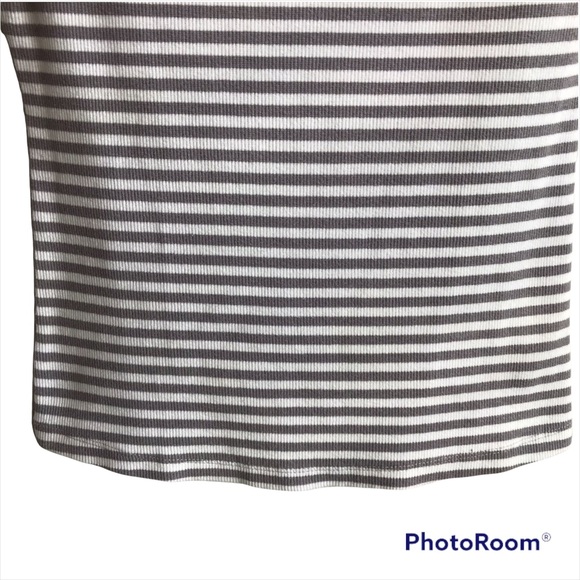 Anthropologie Postmark Grey & White Striped Square Neck Top Size XS - Picture 6 of 10